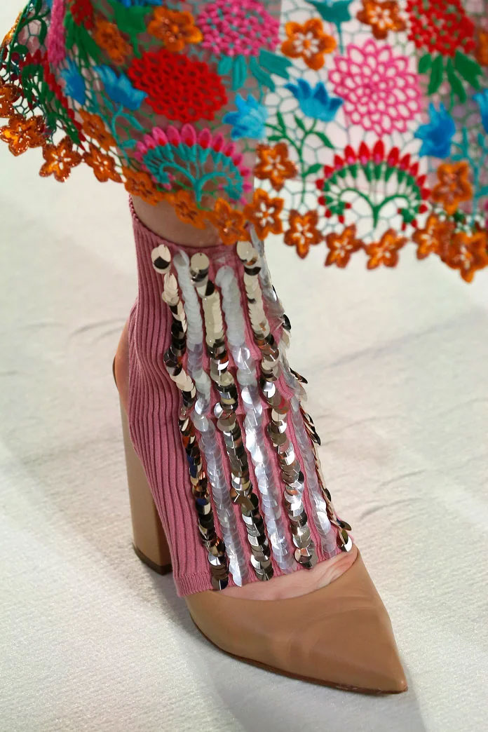 Sequin Sock at Delpozo