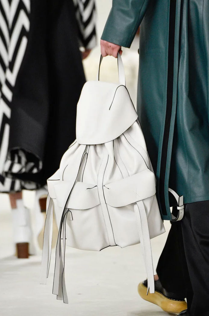 White backpack at Loewe