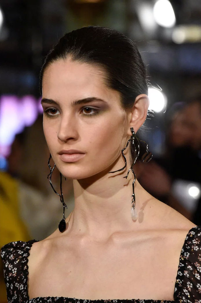 Statement earrings at Altuzarra